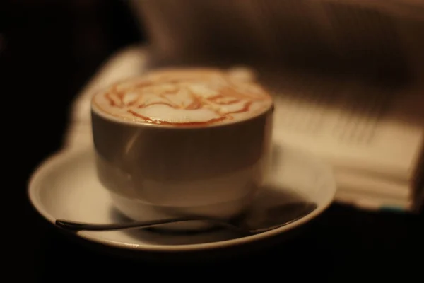 Горячий Кофе Столе — стоковое фото