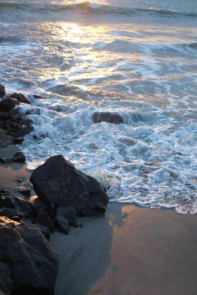 Прекрасний Вид Пляж Заході Сонця — стокове фото