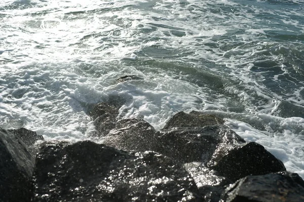Vlny Mořské Pláži Nebo Oceánu — Stock fotografie