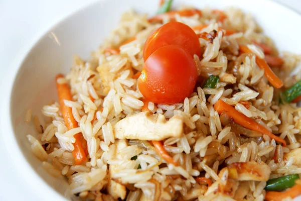 fried rice with meat and vegetables