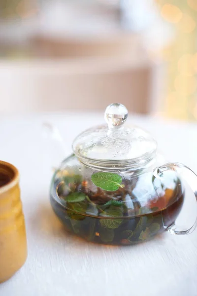 Tea Pot Herbal Tea — Stock Photo, Image