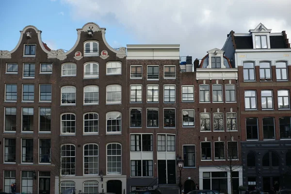 Belas Casas Arquitetura Amsterdã Países Baixos — Fotografia de Stock