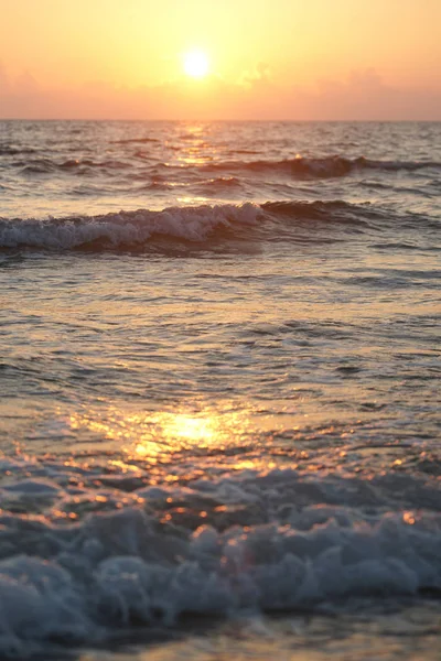 Krásný Výhled Pláž Při Západu Slunce — Stock fotografie