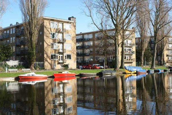 Kanál Městě Amsterdam — Stock fotografie