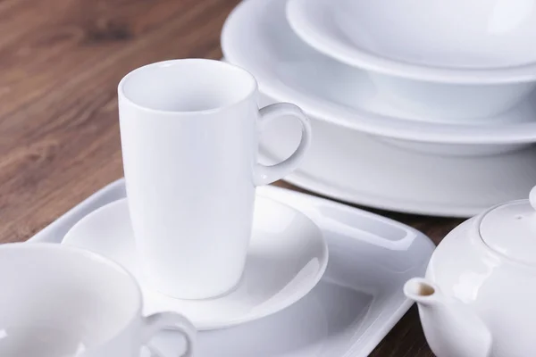 Empty Cookware Wooden Table — Stock Photo, Image