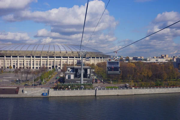 Cableway Moscovo Vista Teleférico Rússia Moscou Outubro 2019 — Fotografia de Stock