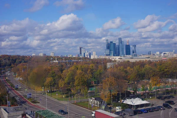 Lanovka Moskvě Pohled Lanovky Rusko Moskva Říjen 2019 — Stock fotografie