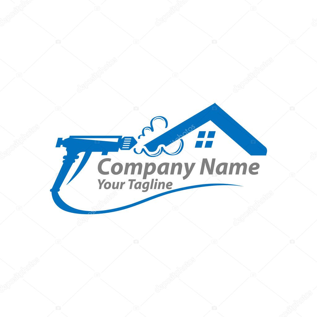 Foam Gun Insulation Logo Design Template Isolated Vector