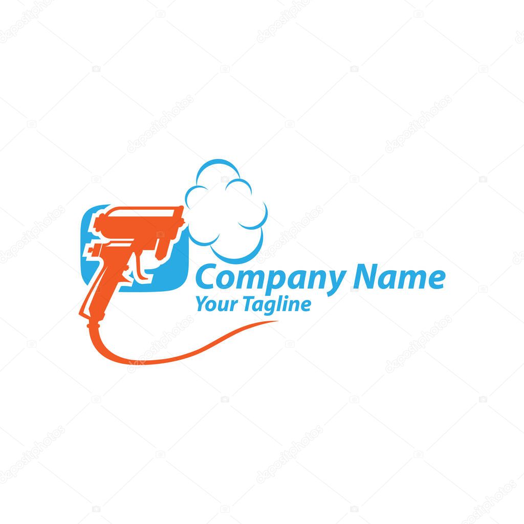 Foam Gun Insulation Logo Design Template Isolated Vector