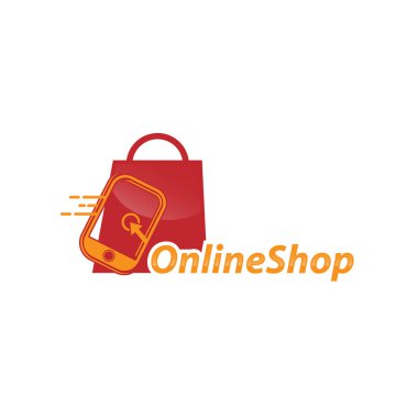 Çevrimiçi Dükkan logosu şablon, Telefon Dükkanı logosu simgesi, logo şablon simgesi. EPS 10