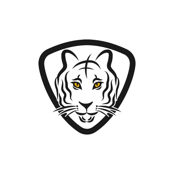 Tiger Logotipo Rosto Emblema Modelo Mascote Símbolo Para Negócios Design —  Vetores de Stock
