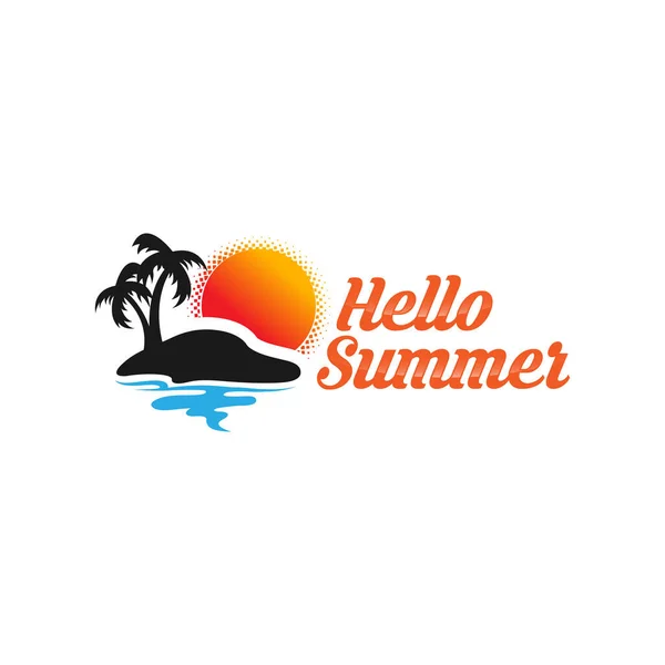 Logotipo Verão Hora Verão Aproveite Suas Férias Ilustração Vetoral Eps — Vetor de Stock