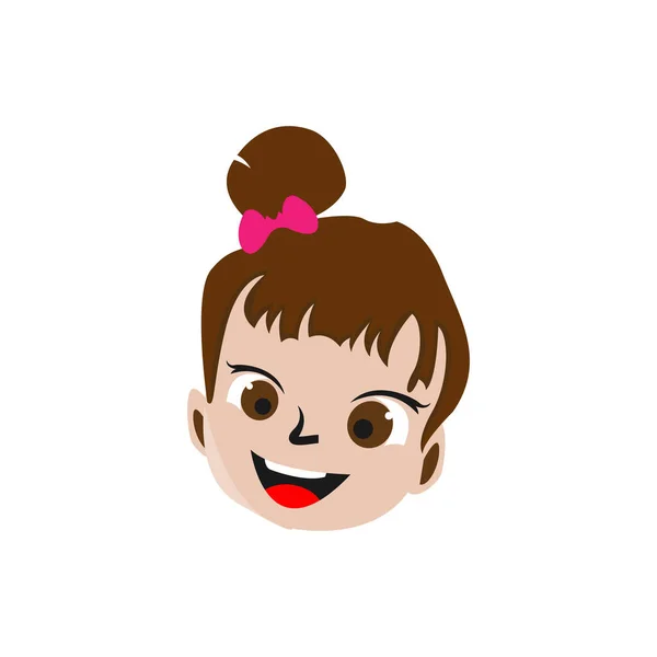 Illustration Cute Girl Faces Showing Different Emotions Eps — стоковый вектор