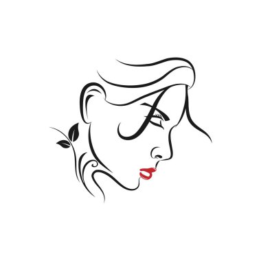 Kadınlar gül çiçeği logosu ile güzellikle yüzleşiyorlar. EPS 10