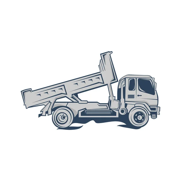Dump Truck Silueta Abstraktní Logo Šablony Vektorové Ilustrace Eps — Stockový vektor