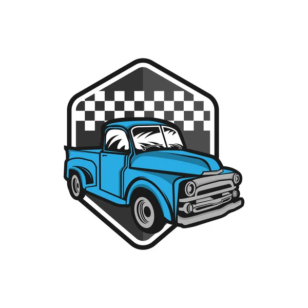 Klassische Lkw Illustration Oder Oldtimer Oder Retro Auto Logo Design — Stockvektor