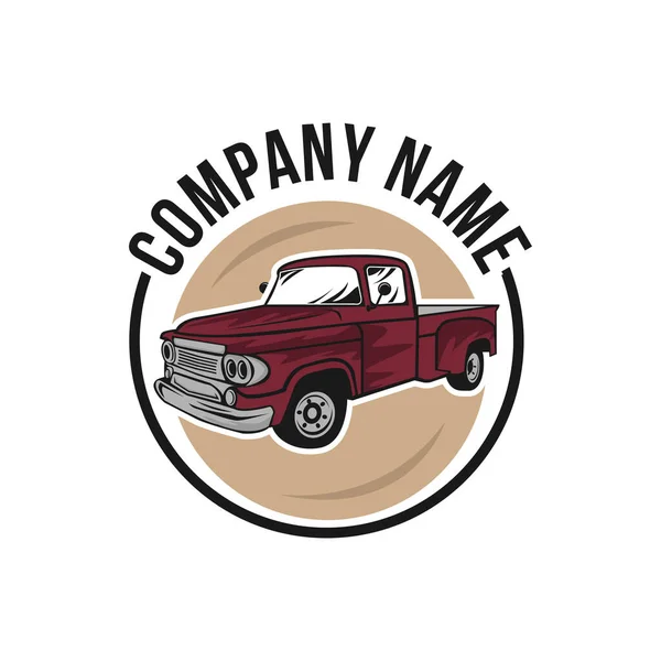 Ilustração Caminhão Clássico Design Logotipo Carro Vintage Retro Estilo Vintage — Vetor de Stock