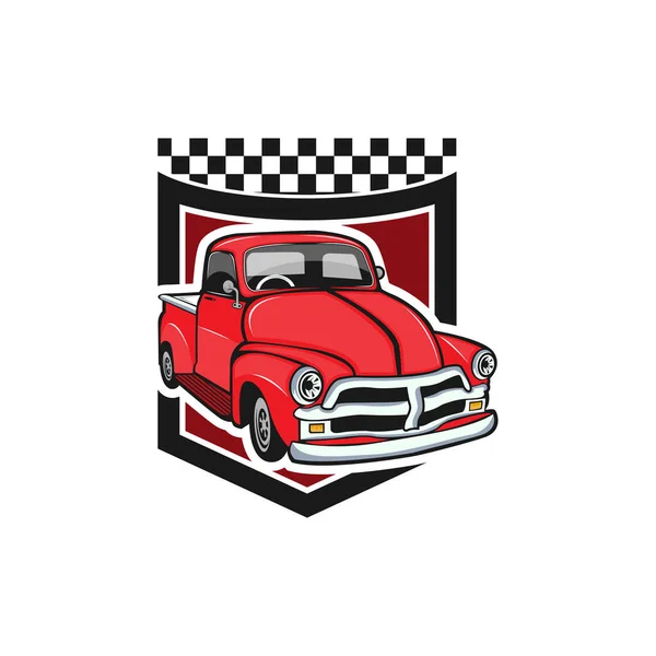 Ilustración Clásica Del Camión Diseño Del Logotipo Del Coche Vintage — Vector de stock
