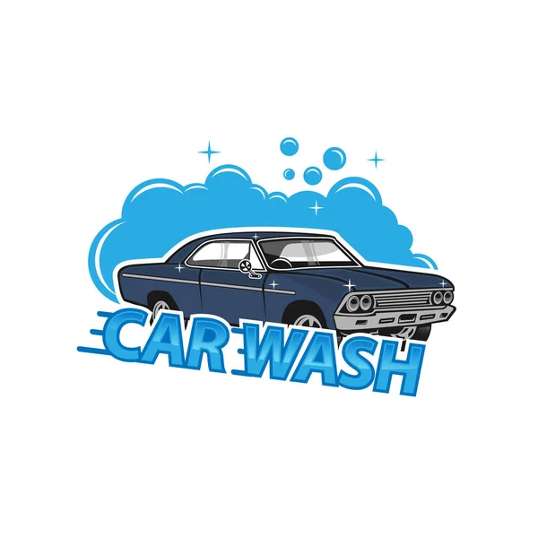Λογότυπο Πλυντηρίου Αυτοκινήτων Κατάλληλο Για Την Επιχείρησή Σας Απομονωμένο Λευκό — Διανυσματικό Αρχείο