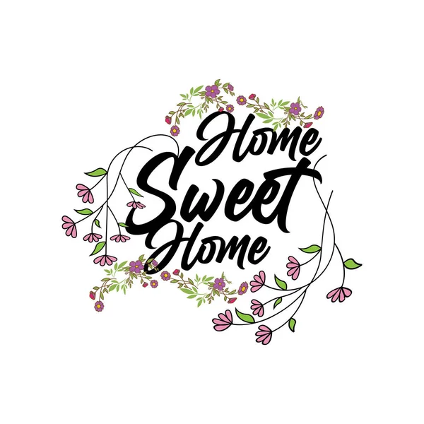 Home Sweet Home Affiche Typographique Impression Lettrage Main Illustration Vectorielle — Image vectorielle