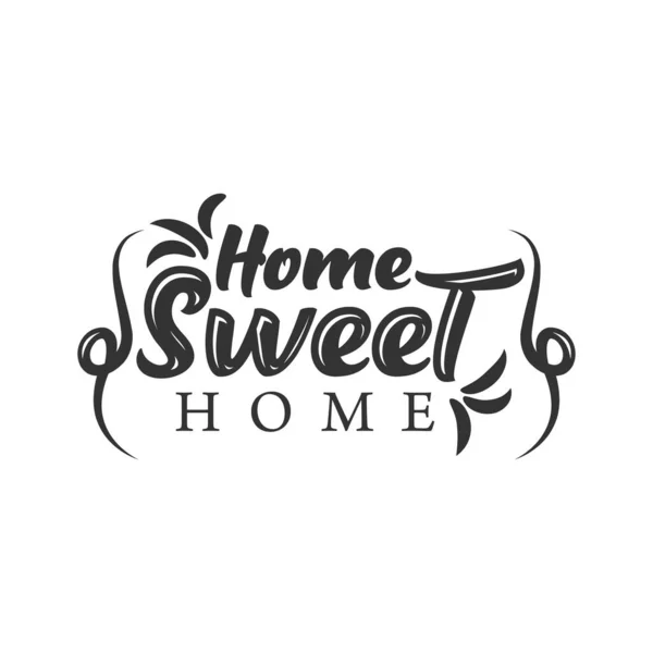 Home Sweet Home Affiche Typographique Impression Lettrage Main Illustration Vectorielle — Image vectorielle