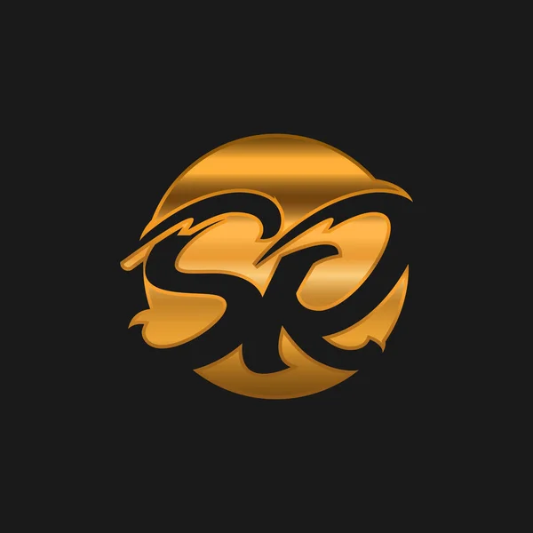 Luxo Dourado Preto Cor Inicial Com Base Logo Eps — Vetor de Stock