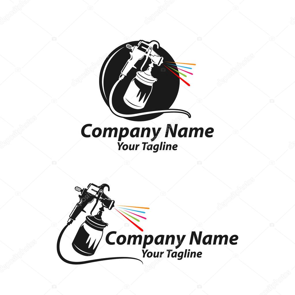 Painting logo designs template vector, Art Logo template, Spray Gun Painting logo