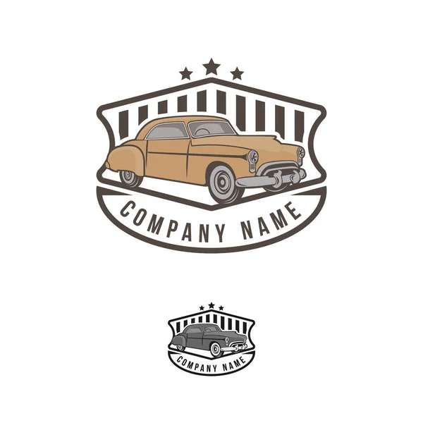 Modelo Design Logotipo Carro Clássico Vintage Retro Estilo Vintage Eps — Vetor de Stock