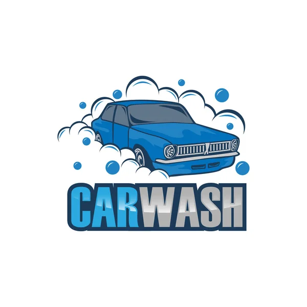 Car Wash Logo Passend Voor Bedrijf Geïsoleerde Witte Achtergrond Eps — Stockvector