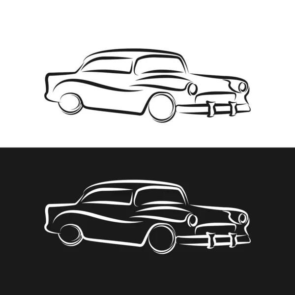 Винтажный Автомобиль Абстрактный Дизайн Логотипа Векторный Шаблон Линейный Стиль Retro — стоковый вектор