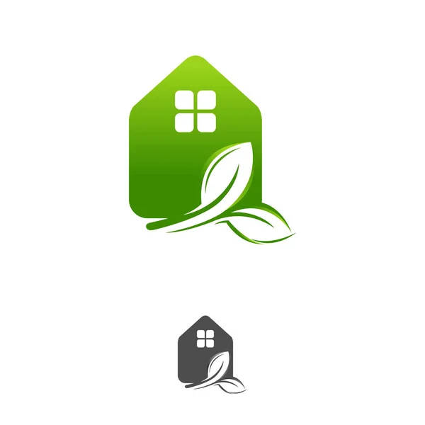 シンプルな緑の家の不動産のロゴやベクトルのアイコンEps — ストックベクタ
