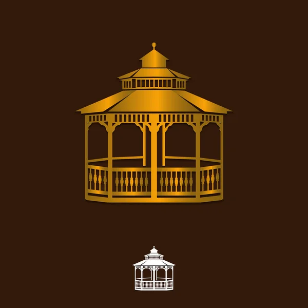 Ilustración Vectorial Gazebo Aislado Sobre Fondo Blanco Puede Utilizar Como — Vector de stock