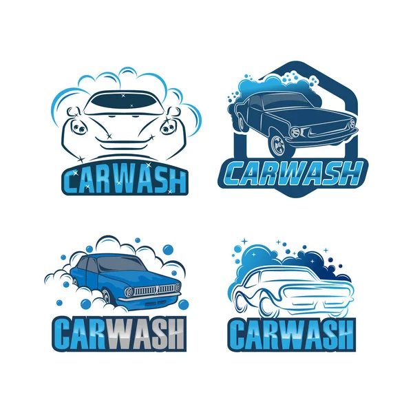 Set Logo Voor Autowassen Een Witte Achtergrond Auto Logo Logo — Stockvector