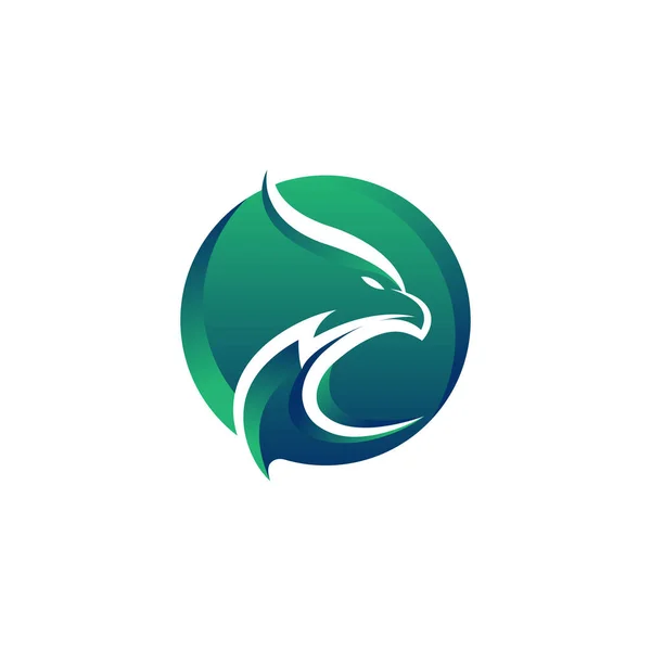 Adler Logo Design Vektorvorlage Negativer Raum Kreative Wild Bird Falcon — Stockvektor