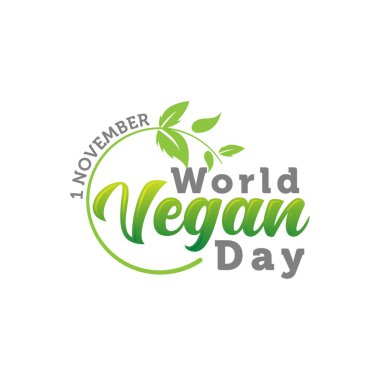 Dünya vegan günü vektör illüstrasyonu. Tebrik kartı, poster ve afiş için uygun.