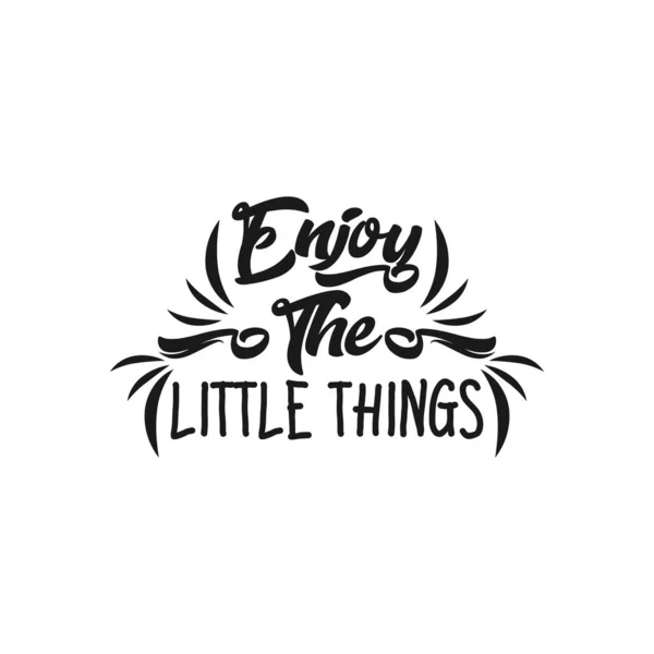 Enjoy Little Things Hand Lettering Motivational Quote Banner Vector Typographic — Stock Vector