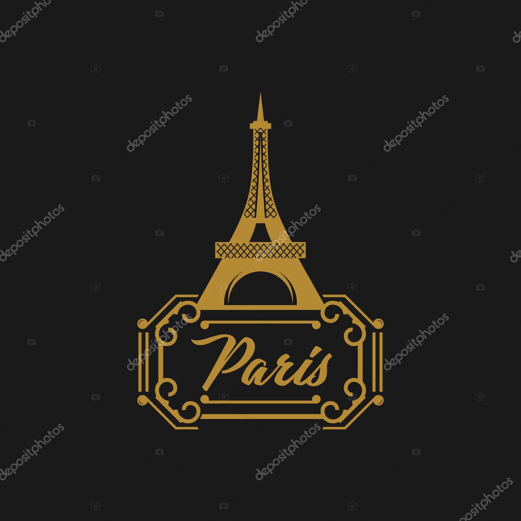 Beautiful hand written text typography design of europe european city paris name logo with red heart suitable for tourism or visit promotion