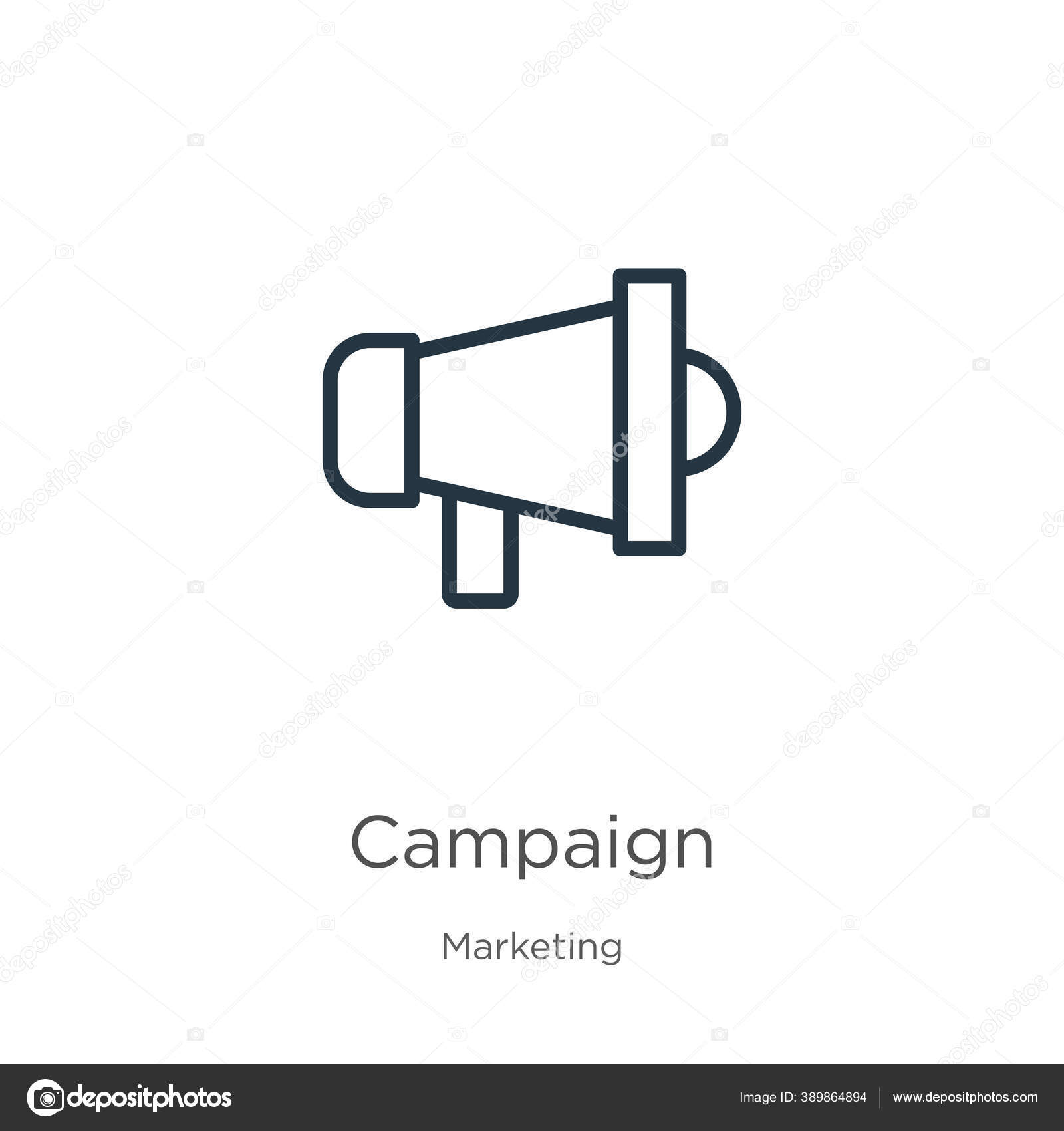 Campaign Icon Thin Linear Campaign Outline Icon Isolated White Background Vector Image By C Premiumart Vector Stock