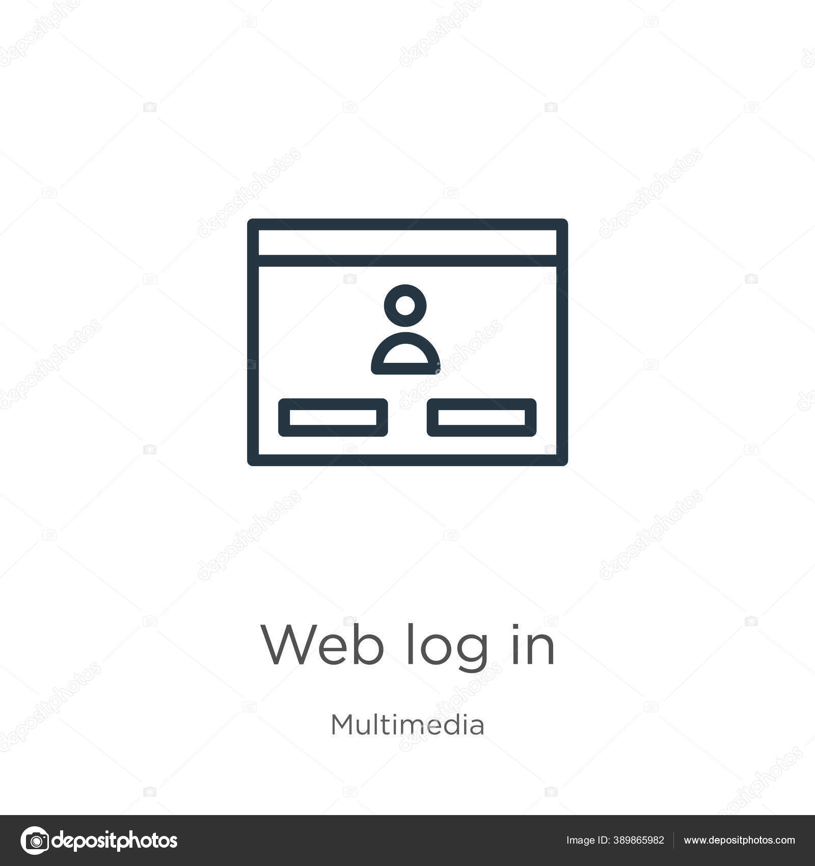 Web Log Icon Thin Linear Web Log Outline Icon Isolated Vector Image By C Premiumart Vector Stock