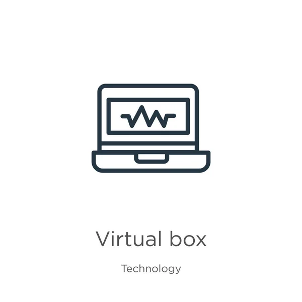 Icono Caja Virtual Icono Contorno Caja Virtual Lineal Delgada Aislado — Archivo Imágenes Vectoriales