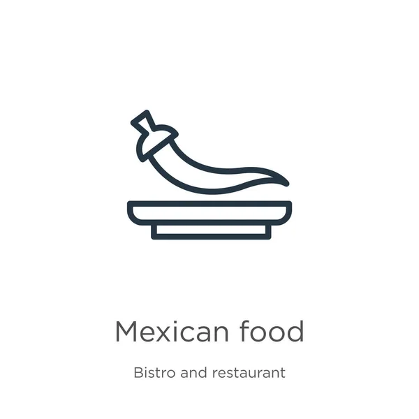 Mexican Food Icon Thin Linear Mexican Food Outline Icon Isolated — Stock Vector