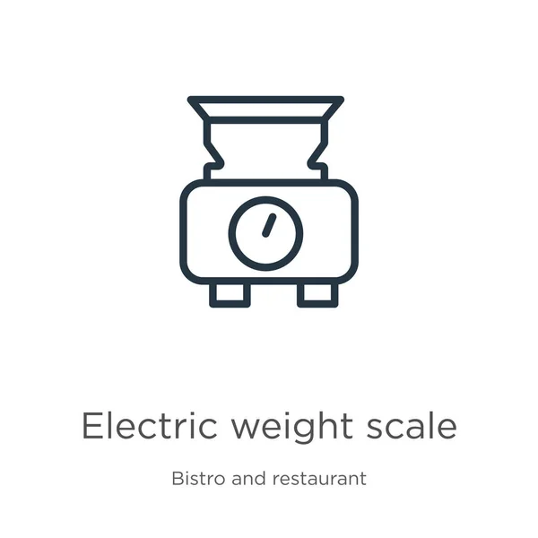 Elektrische Gewichtswaage Dünne Lineare Elektrische Waage Umreißt Das Auf Weißem — Stockvektor