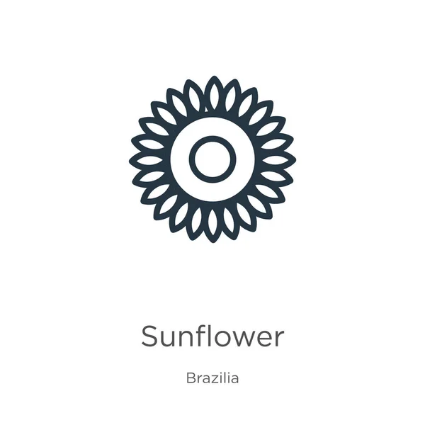 Ayçiçeği Ikonu Brezilya Koleksiyonundan Beyaz Arkaplanda Izole Edilmiş Ince Doğrusal — Stok Vektör