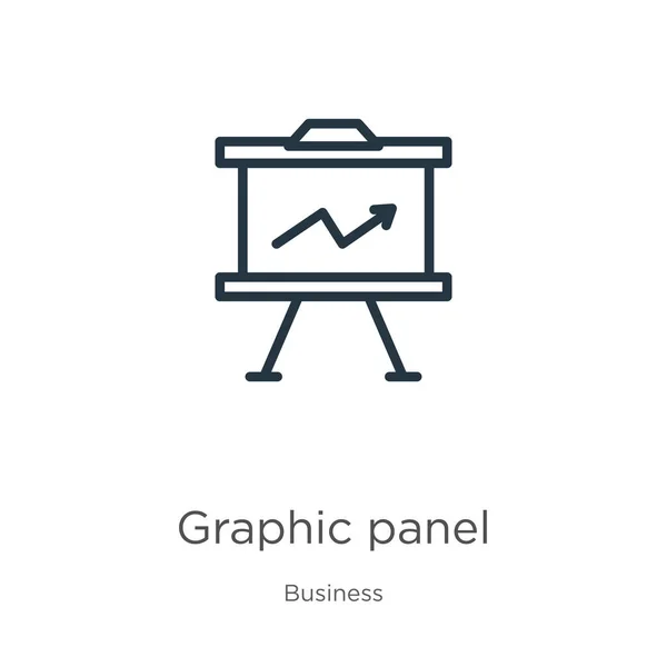 Grafisches Panel Symbol Thin Lineare Grafische Panel Umriss Symbol Isoliert — Stockvektor