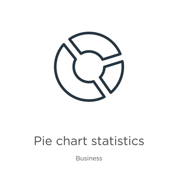 Tortendiagramm Statistik Symbol Thin Lineare Tortendiagramm Statistiken Umreißen Symbol Isoliert — Stockvektor