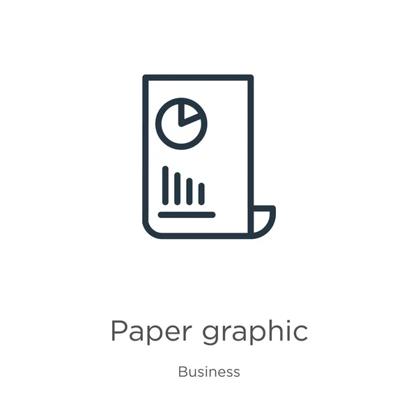 Icono Gráfico Papel Icono Contorno Gráfico Papel Lineal Delgado Aislado — Archivo Imágenes Vectoriales