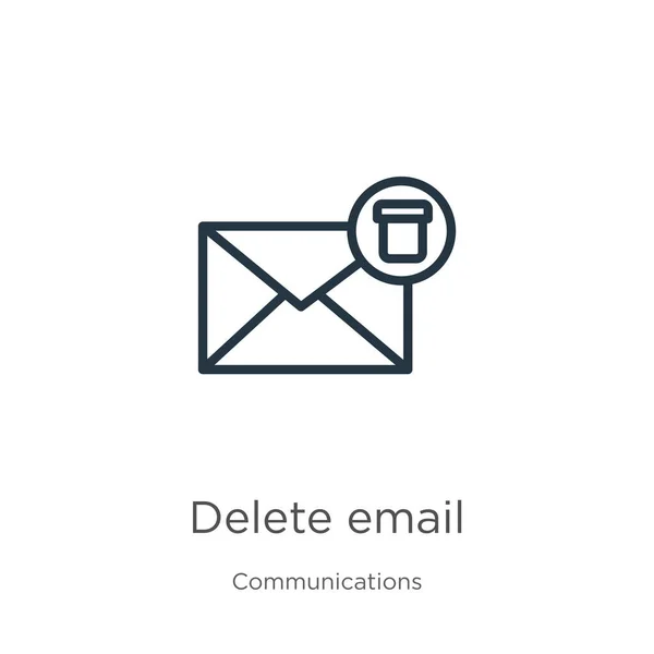 Eliminar Icono Correo Electrónico Delgado Lineal Eliminar Icono Contorno Correo — Archivo Imágenes Vectoriales