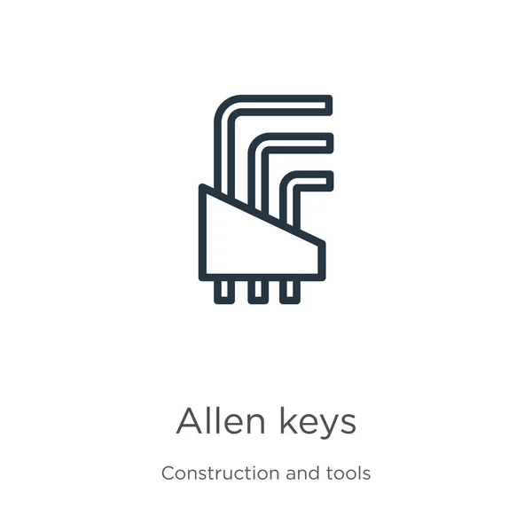 Allen Εικονίδιο Κλειδιά Λεπτή Γραμμική Εικόνα Περίγραμμα Allen Κλειδιά Που — Διανυσματικό Αρχείο