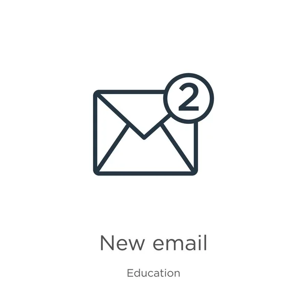 Nouvelle Icône Email Mince Linéaire Nouvelle Icône Contour Email Isolé — Image vectorielle