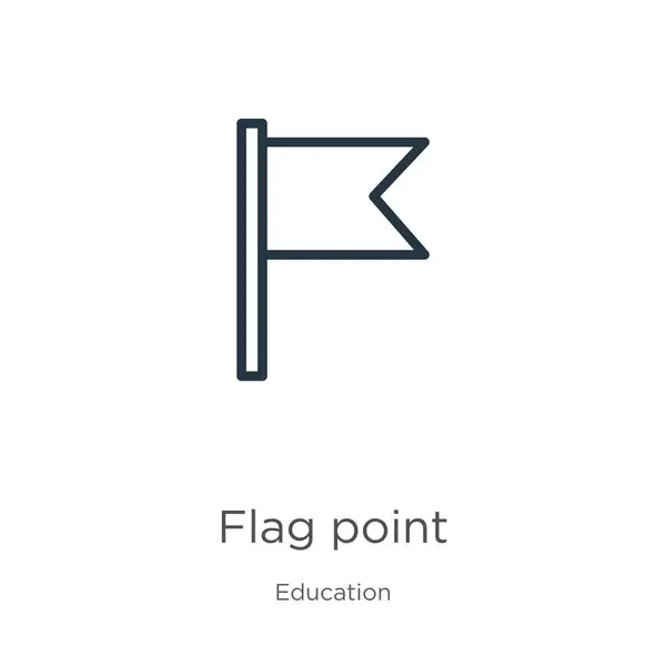 Ikona Punktu Flagi Cienki Liniowy Punkt Flagi Przedstawia Ikonę Odizolowaną — Wektor stockowy